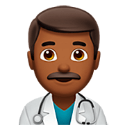 👨🏾‍⚕️ Emoji Arzt: mitteldunkle Hautfarbe Apple iOS 16.4.