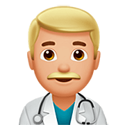 👨🏼‍⚕️ Emoji Profesional Sanitario Hombre: Tono De Piel Claro Medio en Apple iOS 16.4.