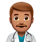 👨🏽‍⚕️ Emoji Arzt: mittlere Hautfarbe Apple iOS 16.4.