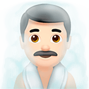 Emoji 🧖🏻‍♂️ Uomo In Sauna: Carnagione Chiara su Apple iOS 16.4.