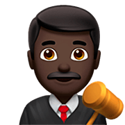 👨🏿‍⚖️ Emoji Juez: Tono De Piel Oscuro en Apple iOS 16.4.