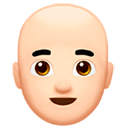 👨🏻‍🦲 Emoji Mann: helle Hautfarbe, Glatze Apple iOS 16.4.
