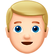 Emoji 👱🏻‍♂️ Uomo Biondo: Carnagione Chiara su Apple iOS 16.4.