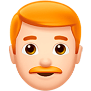 Emoji 👨🏻‍🦰 Uomo: Carnagione Chiara E Capelli Rossi su Apple iOS 16.4.