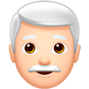 👨🏻‍🦳 Emoji Mann: helle Hautfarbe, weißes Haar Apple iOS 16.4.