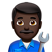 👨🏿‍🔧 Emoji Mecánico: Tono De Piel Oscuro en Apple iOS 16.4.