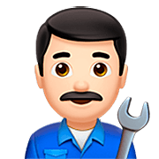 Emoji 👨🏻‍🔧 Meccanico Uomo: Carnagione Chiara su Apple iOS 16.4.