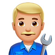 Emoji 👨🏼‍🔧 Meccanico Uomo: Carnagione Abbastanza Chiara su Apple iOS 16.4.