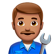 Emoji 👨🏽‍🔧 Meccanico Uomo: Carnagione Olivastra su Apple iOS 16.4.