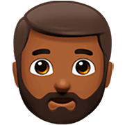 🧔🏾‍♂️ Emoji Homem: Barba Pele Morena Escura na Apple iOS 16.4.