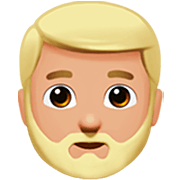 🧔🏼‍♂️ Emoji Mann: Bart mittelhelle Hautfarbe Apple iOS 16.4.