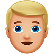 👱🏼‍♂️ Emoji Mann: mittelhelle Hautfarbe, blond Apple iOS 16.4.