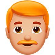 👨🏼‍🦰 Emoji Mann: mittelhelle Hautfarbe, rotes Haar Apple iOS 16.4.