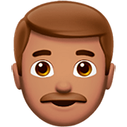 Émoji 👨🏽 Homme : Peau Légèrement Mate sur Apple iOS 16.4.