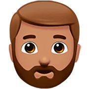 🧔🏽‍♂️ Emoji Mann: Bart mittlere Hautfarbe Apple iOS 16.4.