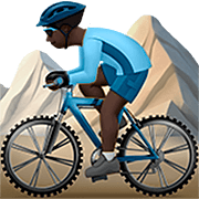 🚵🏿‍♂️ Emoji Homem Fazendo Mountain Bike: Pele Escura na Apple iOS 16.4.