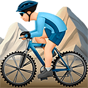 🚵🏻‍♂️ Emoji Homem Fazendo Mountain Bike: Pele Clara na Apple iOS 16.4.