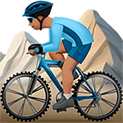Emoji 🚵🏽‍♂️ Ciclista Uomo Di Mountain Bike: Carnagione Olivastra su Apple iOS 16.4.