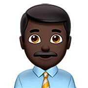 👨🏿‍💼 Emoji Büroangestellter: dunkle Hautfarbe Apple iOS 16.4.