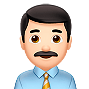 👨🏻‍💼 Emoji Oficinista Hombre: Tono De Piel Claro en Apple iOS 16.4.