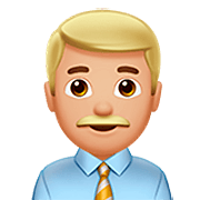 Emoji 👨🏼‍💼 Impiegato: Carnagione Abbastanza Chiara su Apple iOS 16.4.