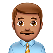 Emoji 👨🏽‍💼 Impiegato: Carnagione Olivastra su Apple iOS 16.4.