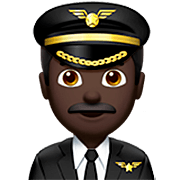 Émoji 👨🏿‍✈️ Pilote Homme : Peau Foncée sur Apple iOS 16.4.