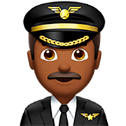 👨🏾‍✈️ Emoji Piloto De Avião Homem: Pele Morena Escura na Apple iOS 16.4.