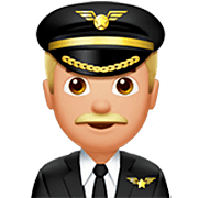 Emoji 👨🏼‍✈️ Pilota Uomo: Carnagione Abbastanza Chiara su Apple iOS 16.4.