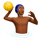 🤽🏾‍♂️ Emoji Wasserballspieler: mitteldunkle Hautfarbe Apple iOS 16.4.