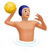 🤽🏼‍♂️ Emoji Hombre Jugando Al Waterpolo: Tono De Piel Claro Medio en Apple iOS 16.4.