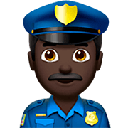 👮🏿‍♂️ Emoji Agente De Policía Hombre: Tono De Piel Oscuro en Apple iOS 16.4.