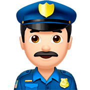 👮🏻‍♂️ Emoji Polizist: helle Hautfarbe Apple iOS 16.4.