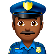 👮🏾‍♂️ Emoji Agente De Policía Hombre: Tono De Piel Oscuro Medio en Apple iOS 16.4.