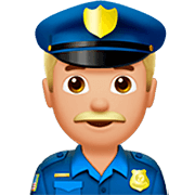 👮🏼‍♂️ Emoji Agente De Policía Hombre: Tono De Piel Claro Medio en Apple iOS 16.4.