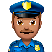 👮🏽‍♂️ Emoji Polizist: mittlere Hautfarbe Apple iOS 16.4.