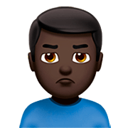 🙎🏿‍♂️ Emoji Hombre Haciendo Pucheros: Tono De Piel Oscuro en Apple iOS 16.4.