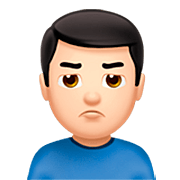Emoji 🙎🏻‍♂️ Uomo Imbronciato: Carnagione Chiara su Apple iOS 16.4.