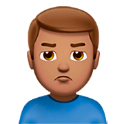 Emoji 🙎🏽‍♂️ Uomo Imbronciato: Carnagione Olivastra su Apple iOS 16.4.