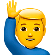 🙋‍♂️ Emoji Mann mit erhobenem Arm Apple iOS 16.4.