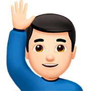 🙋🏻‍♂️ Emoji Hombre Con La Mano Levantada: Tono De Piel Claro en Apple iOS 16.4.