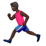 Emoji 🏃🏿‍♂️ Uomo Che Corre: Carnagione Scura su Apple iOS 16.4.