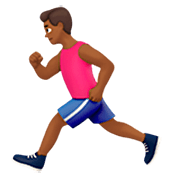 🏃🏾‍♂️ Emoji Hombre Corriendo: Tono De Piel Oscuro Medio en Apple iOS 16.4.