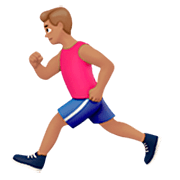 🏃🏽‍♂️ Emoji Hombre Corriendo: Tono De Piel Medio en Apple iOS 16.4.
