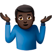 Emoji 🤷🏿‍♂️ Uomo Che Scrolla Le Spalle: Carnagione Scura su Apple iOS 16.4.