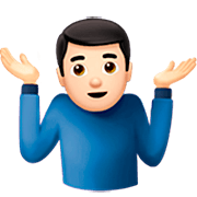 Emoji 🤷🏻‍♂️ Uomo Che Scrolla Le Spalle: Carnagione Chiara su Apple iOS 16.4.