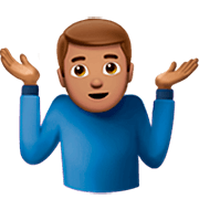 🤷🏽‍♂️ Emoji schulterzuckender Mann: mittlere Hautfarbe Apple iOS 16.4.