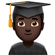 👨🏿‍🎓 Emoji Student: dunkle Hautfarbe Apple iOS 16.4.