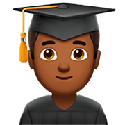 👨🏾‍🎓 Emoji Estudiante Hombre: Tono De Piel Oscuro Medio en Apple iOS 16.4.