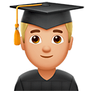 Emoji 👨🏼‍🎓 Studente: Carnagione Abbastanza Chiara su Apple iOS 16.4.